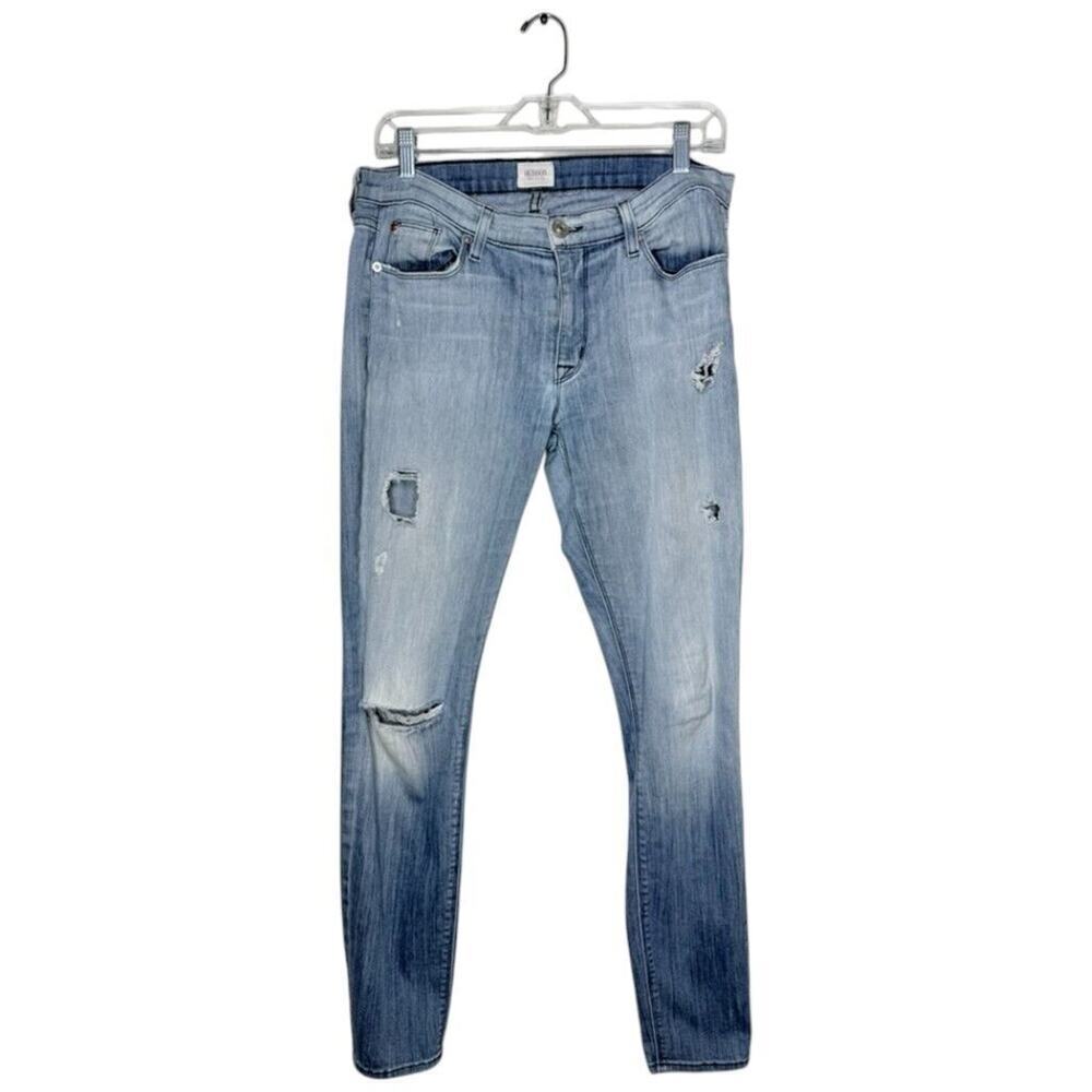 Hudson Y2K Krista Super Skinny Jeans Women 30x31 Blue Distressed USA Mid-Rise